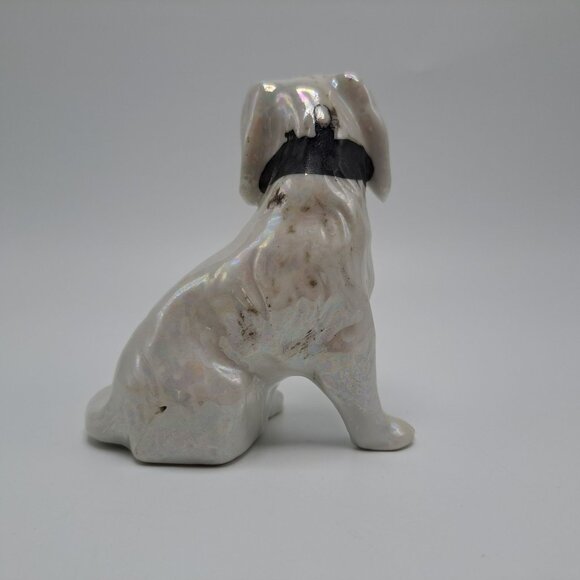 Lusterware Ceramic Dog Figurine Cocker Spaniel White Collectible Vintage - Picture 13 of 16